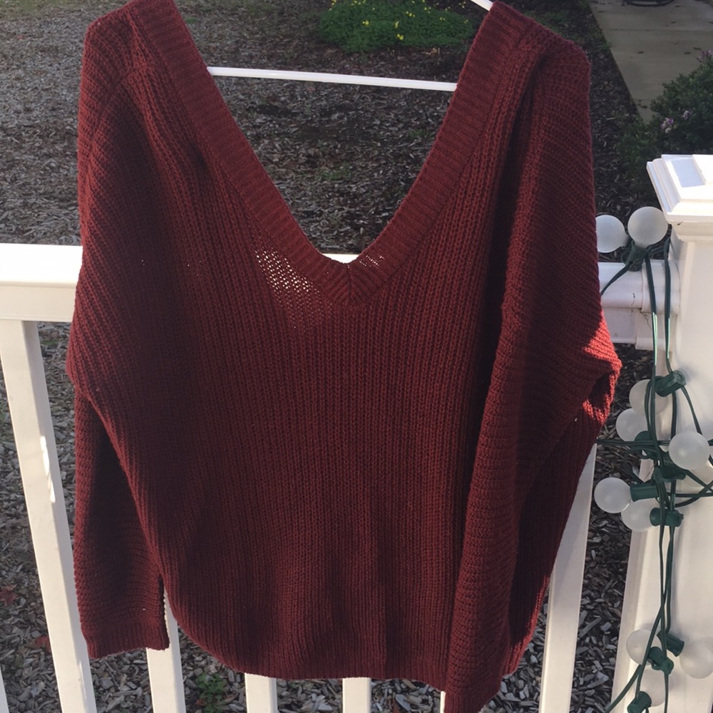 burgundy sweater